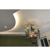 Chandelier with black pendants