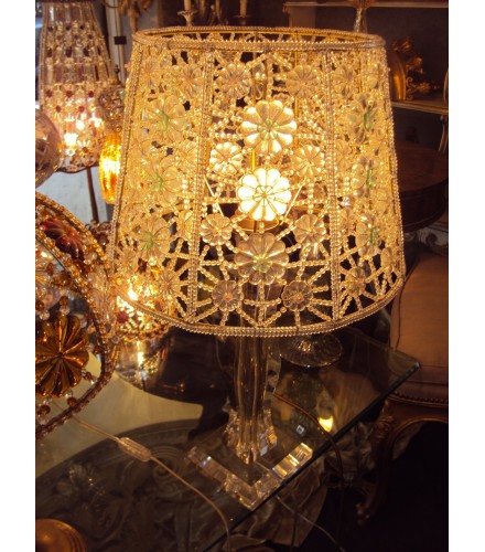 Table Lamp with Crystals